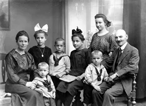 Family in living room ca. 1910