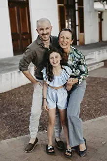 Family photo, Happy parents with daughter, 10