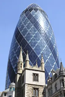 The famous Gherkin building in the City of London