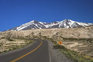 Famous Ruta 40 called also Ruta Quarenta passing through some impressive and strangely shaped mountains in Argentina