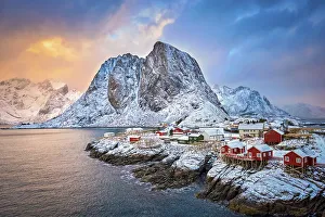 Famous tourist attraction Hamnoy fishing village on Lofoten Islands