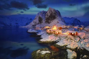 Famous tourist attraction Hamnoy fishing village on Lofoten Islands