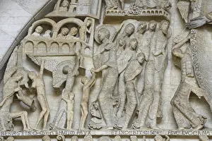 Famous tympanum of Saint-Lazare Cathedral with the Last Judgement