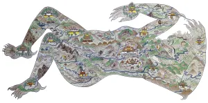 Fanciful map of Tibet in the form of a female demon