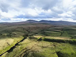 Farms over Black Mountain from a drone