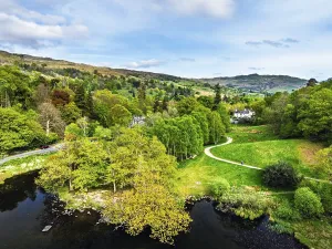 Framed Print : Farms and Mountains over road A591 from a drone Framed Print : Farms and Mountains over road A591 from a drone