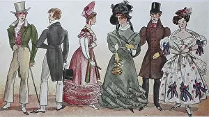 Fashion, clothing, the Biedermeier fashion in Germany