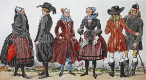 Fashion, clothing in Denmark, traditional costumes around 1800