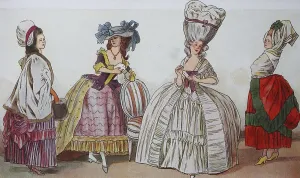 Fashion, clothing in France, late rococo around 1780