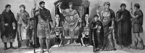 Fashion, costumes from ancient times in Rome