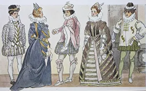 Fashion, costumes, clothing in Italy under the Spanish fashion around 1590-1610