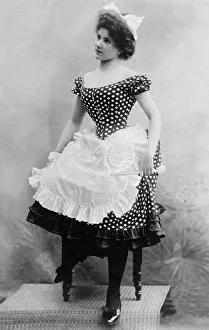 Fashion, maid with very tight waist and corset