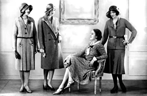 Fashion, four women in typical 20s fashion