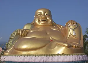 Fat golden Buddha statue, Wat Piyaram Temple