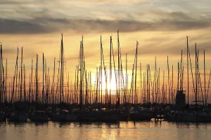 Fehmarn, Germany, Sunset at the sea harbour