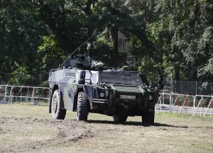 Fennek armoured personnel carrier during a demonstration at the Julius Leber barracks