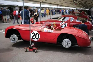 Ferrari 166 MM from 1950, jacked up without wheels