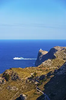 Ferry with road to the lighthouse at Cap de Formentor