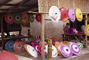 Festival umbreallas, Chiang Mai, Thailand, Asia 1971, Asia