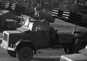 The field parade, a weapons display by all units of the Bundeswehr and NATO on 22 March 1972 in Wunstorf