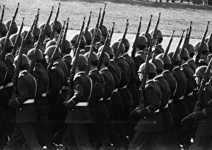 The field parade, a weapons display by all units of the Bundeswehr and NATO on 22 March 1972 in Wunstorf