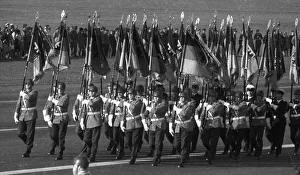 The field parade, a weapons display by all units of the Bundeswehr and NATO on 22 March 1972 in Wunstorf