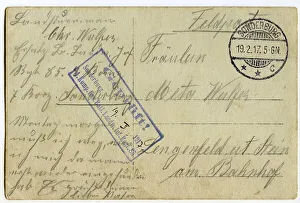 Back of a field postcard, dated 17.02.1917