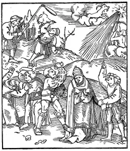 Fight against the papacy, woodcut from 1522