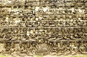 Figures of the Leper King Terrace in detail