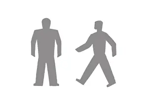 Figures of a pedestrian crossing