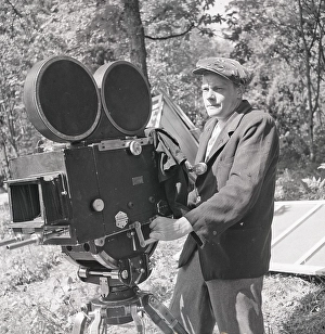 Filming in the 1940s. Filmdirector and actor Hampe Faustman