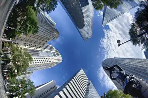 Financial skyscraper buildings in Charlotte North Carolina USA