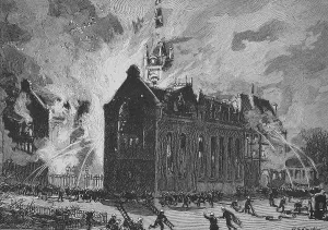 The fire at the Benedictine distillery in Fecamp