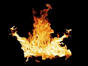 Fire flames, isolated on black background