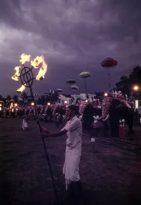 Fire Torch holder in Great Elephant March celebration at Thiruvananthapuram Trivandrum