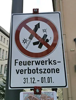 Fireworks ban sign, fireworks ban zone