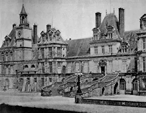 One of the first autotype photographs of the Palace of Fontainebleau
