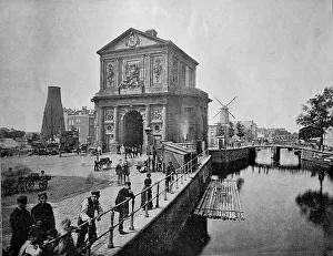 One of the first autotype photographs of the port of Delft