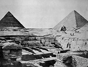 One of the first autotype photographs of the Pyramids of Giza