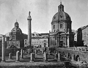One of the first autotype photographs of Trajan's Forum