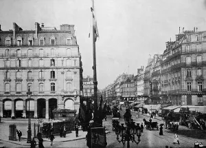 One of the first autotypes of the Rue Saint-Lazare in Paris