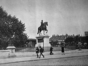 One of the first autotypes of the statue of Henri IV on Pont Neuf