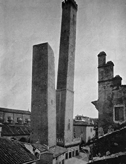 One of the first autotypes of Torre Asinelli tower in Bologna