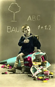 First day of school, historic photograph