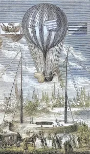 First flight with a dirigible balloon from Dijon 12 June 1784 by Louis Bernard Guyton de Morveau