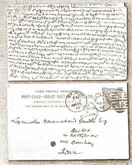 First letter of Mahatma Gandhi to his brother, Laxmidas, November 9, 1888