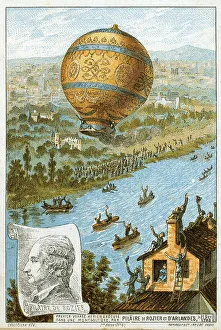 First manned free balloon flight