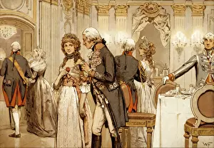 First meeting of the Crown Prince Friedrich Wilhelm of Prussia with its subsequent bride