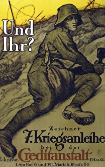 Historical Photo Prints: First World War 1914-1918: Soldier in a trench with a grenade in his hand