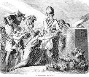The firstfruits, priest, sacrifice